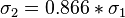 \sigma_2 = 0.866*\sigma_1